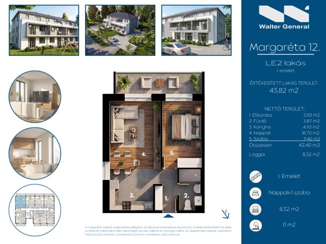 Eladó téglalakás, Hegyeshalomban 46.91 M Ft, 2 szobás