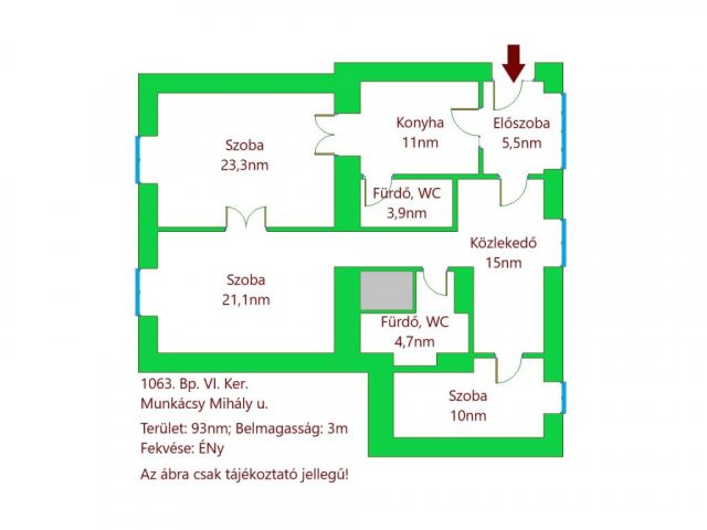 Eladó téglalakás, VI. kerületben, Munkácsy Mihály utcában