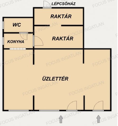 Eladó üzlethelyiség, Kecskeméten 53 M Ft, 4 szobás
