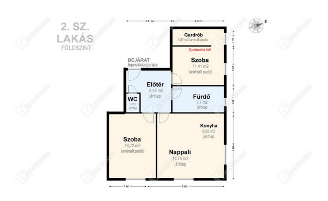 Eladó téglalakás, Miskolcon 68.99 M Ft, 3 szobás
