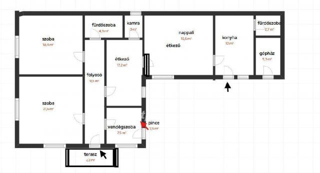 Eladó családi ház, Törtelen 55 M Ft, 3+1 szobás
