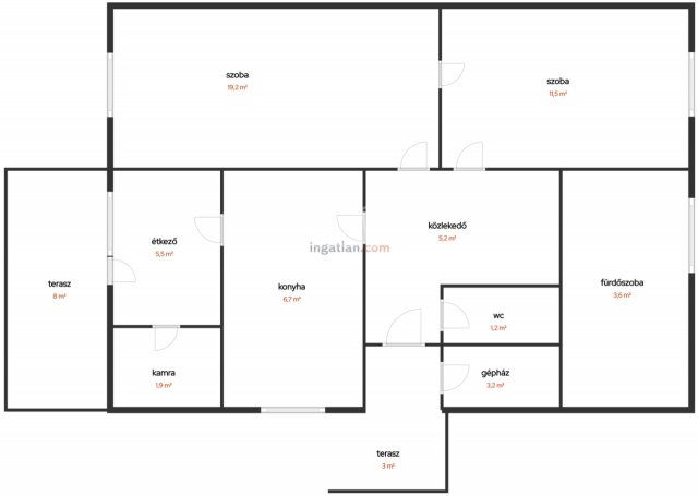 Eladó családi ház, Érden 77.9 M Ft, 2 szobás