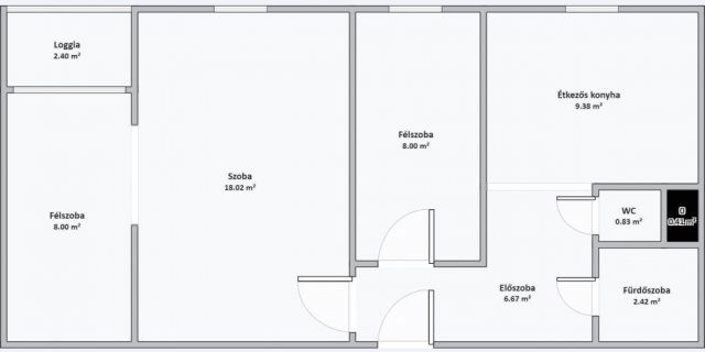 Eladó téglalakás, Ózdon 6.8 M Ft, 1+2 szobás