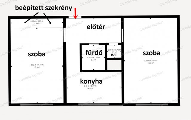 Eladó panellakás, Veszprémben, Stromfeld Aurél utcában 51.4 M Ft