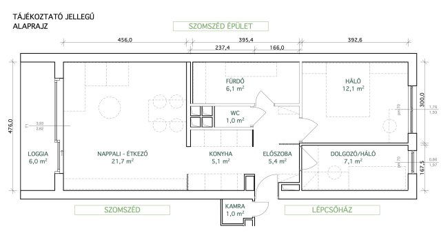 Eladó téglalakás, Budapesten, II. kerületben 132 M Ft, 3 szobás