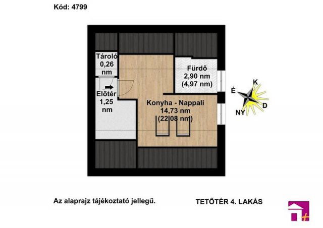 Kiadó téglalakás, albérlet, Tárnokon 180 E Ft / hó, 1 szobás