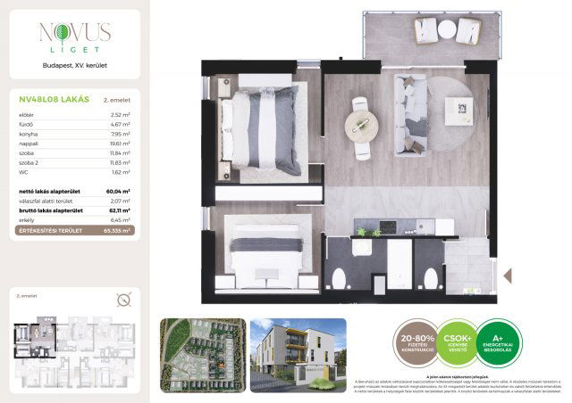 Eladó téglalakás, Budapesten, XV. kerületben, Kékszilva utcában