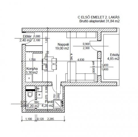Eladó téglalakás, Bicskén 45 M Ft, 1 szobás