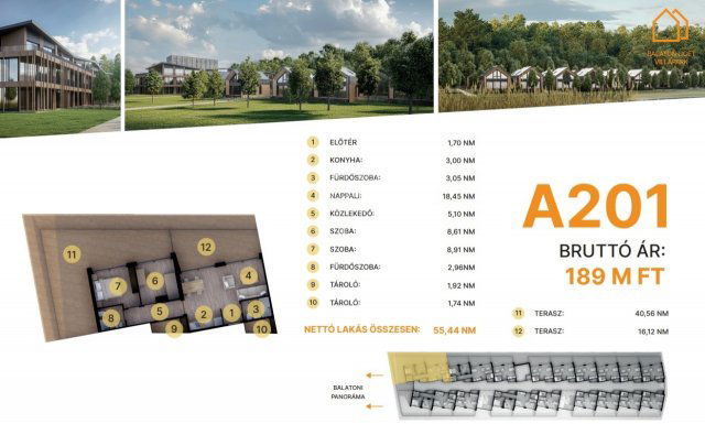 Eladó téglalakás, Balatonföldváron 189 M Ft, 2 szobás