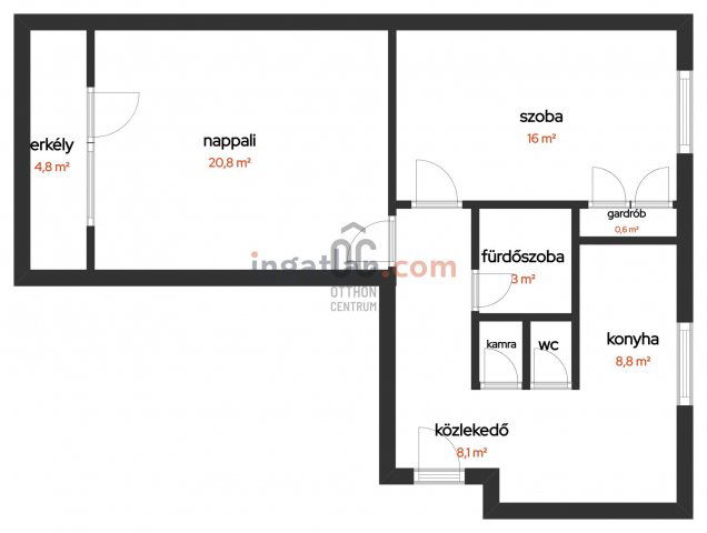 Eladó téglalakás, Pécsett 49.8 M Ft, 2 szobás