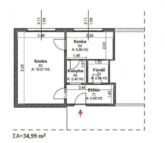 Eladó panellakás, Miskolcon 25 M Ft, 1+1 szobás