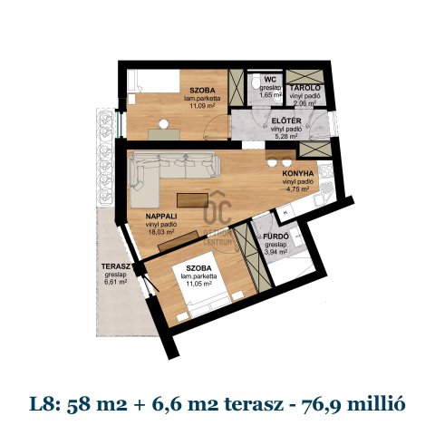 Eladó téglalakás, Pécsett 76.9 M Ft, 3 szobás