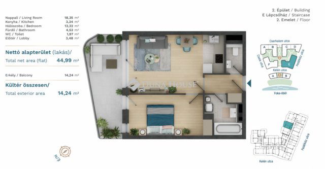 Eladó téglalakás, Budapesten, XIII. kerületben 88 M Ft, 2 szobás