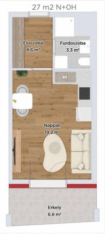 Eladó téglalakás, Budapesten, XI. kerületben 61.2 M Ft, 1 szobás