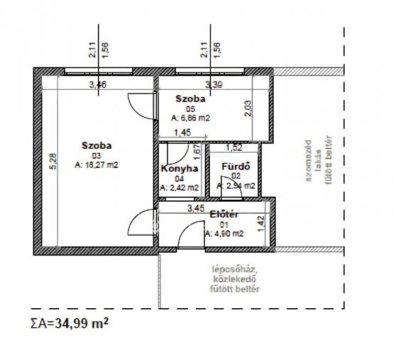 Eladó panellakás, Miskolcon 26.9 M Ft, 1+1 szobás
