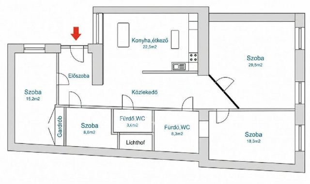 Eladó téglalakás, Budapesten, VI. kerületben 155 M Ft, 3 szobás