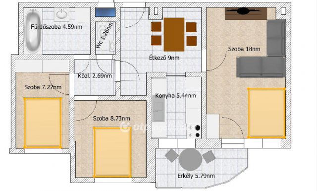 Eladó téglalakás, Budapesten, XXI. kerületben 74.9 M Ft