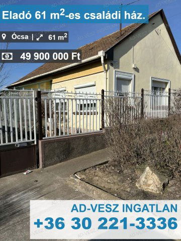 Eladó családi ház, Ócsán 49.9 M Ft, 2 szobás