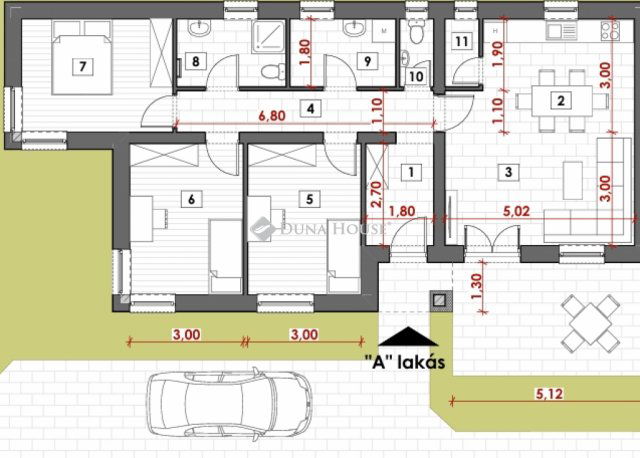 Eladó ikerház, Dánszentmiklóson 66.5 M Ft, 1 szobás