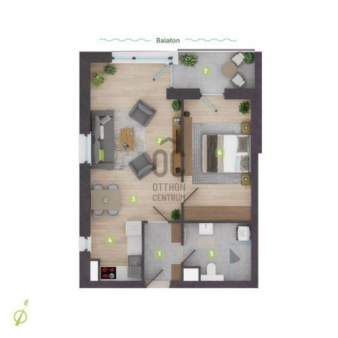 Eladó téglalakás, Balatonszemesen 101.2 M Ft, 2 szobás