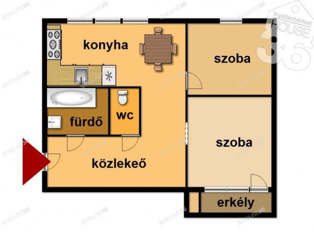 Eladó panellakás, Kecskeméten 40.9 M Ft, 2 szobás