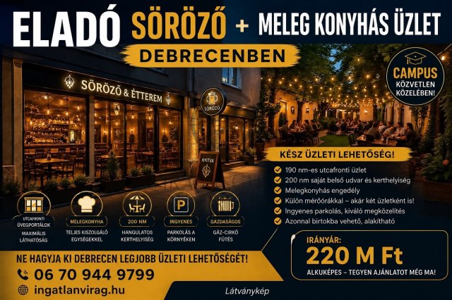 Eladó üzlethelyiség, Debrecenben 220 M Ft / költözzbe.hu