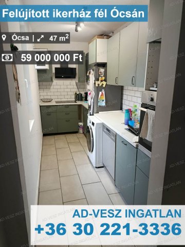 Eladó ikerház, Ócsán 59 M Ft, 2 szobás / költözzbe.hu