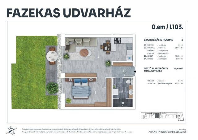 Eladó téglalakás, Tatán, Fazekas utcában 76.453 M Ft, 2 szobás
