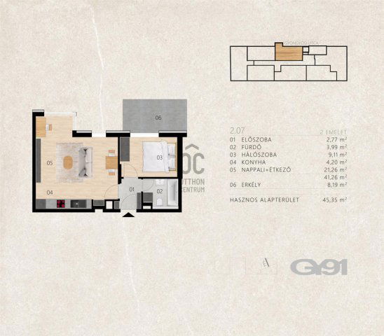 Eladó téglalakás, Budapesten, XIII. kerületben 74 M Ft, 2 szobás