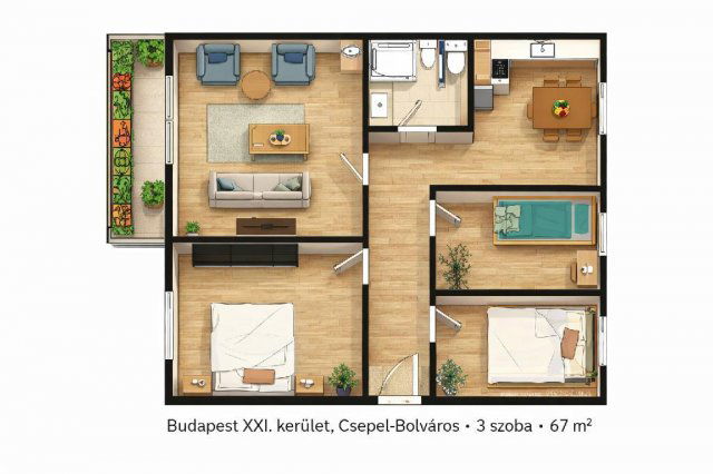 Eladó panellakás, Budapesten, XXI. kerületben 82.9 M Ft