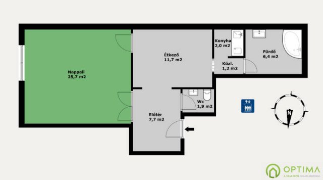 Eladó téglalakás, Budapesten, V. kerületben 97.9 M Ft, 1 szobás