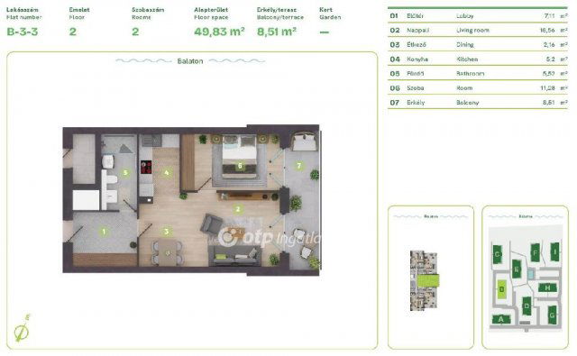 Eladó téglalakás, Balatonszemesen 102.575 M Ft, 2 szobás