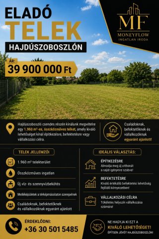 Eladó telek, Hajdúszoboszlón 39.9 M Ft / költözzbe.hu