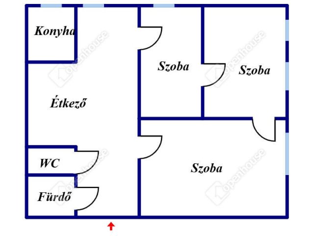 Eladó panellakás, Debrecenben 54 M Ft, 3 szobás