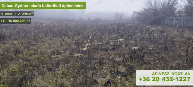 Eladó telek, Dabason 16 M Ft / költözzbe.hu