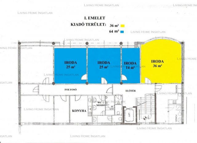 Kiadó iroda, Budapesten, XIII. kerületben 330 E Ft / hó, 4 szobás