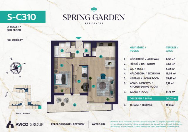 Eladó téglalakás, Budapesten, XIII. kerületben 124.69 M Ft