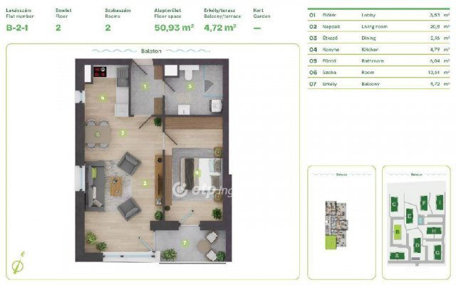 Eladó téglalakás, Balatonszemesen 98.382 M Ft, 2 szobás