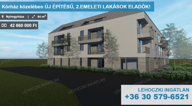 Eladó téglalakás, Nyíregyházán 42.66 M Ft, 1 szobás