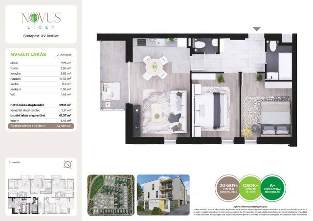 Eladó téglalakás, Budapesten, XV. kerületben, Kékszilva utcában