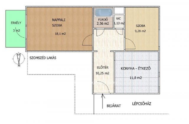 Eladó panellakás, Budapesten, XIX. kerületben 62.5 M Ft, 2 szobás