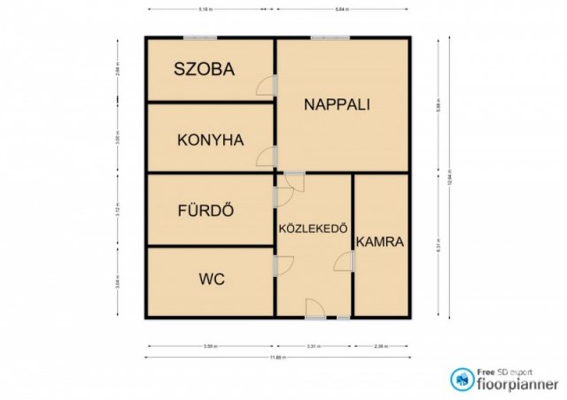 Eladó téglalakás, Mindszenten 24.1 M Ft, 1+1 szobás