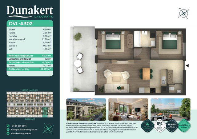 Eladó téglalakás, Vácon, Németh László utcában 92.99 M Ft