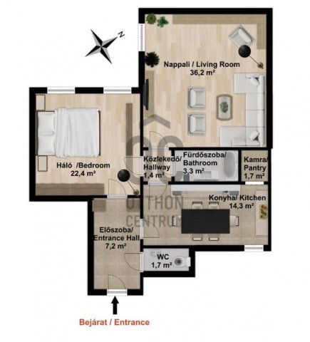 Eladó téglalakás, Budapesten, VII. kerületben 84.9 M Ft