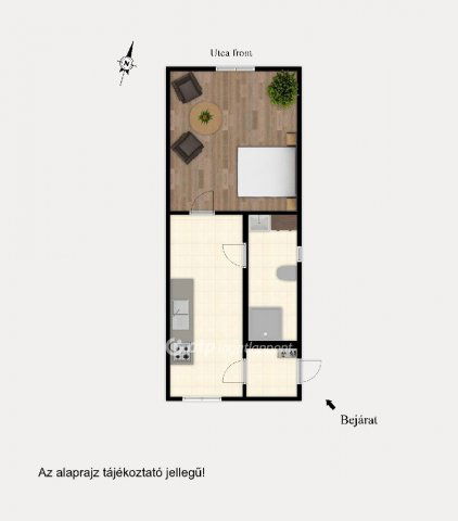 Eladó téglalakás, Budapesten, IX. kerületben 39.9 M Ft, 1 szobás