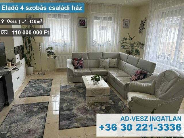 Eladó családi ház, Ócsán 110 M Ft, 4 szobás