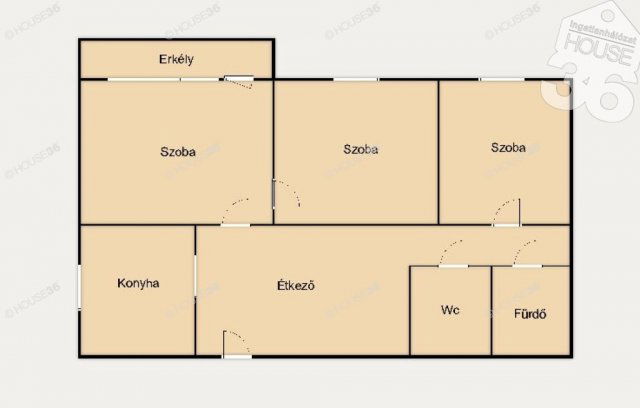Eladó panellakás, Kecskeméten 49.9 M Ft, 3 szobás