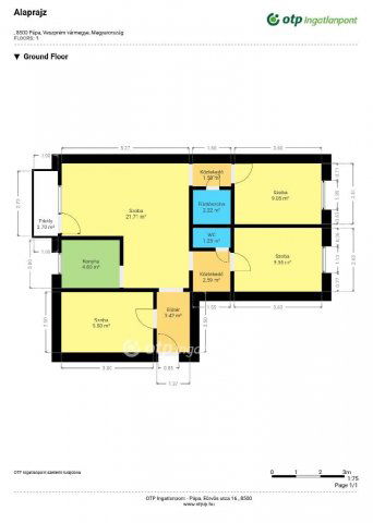 Eladó panellakás, Pápán 40.9 M Ft, 1+3 szobás