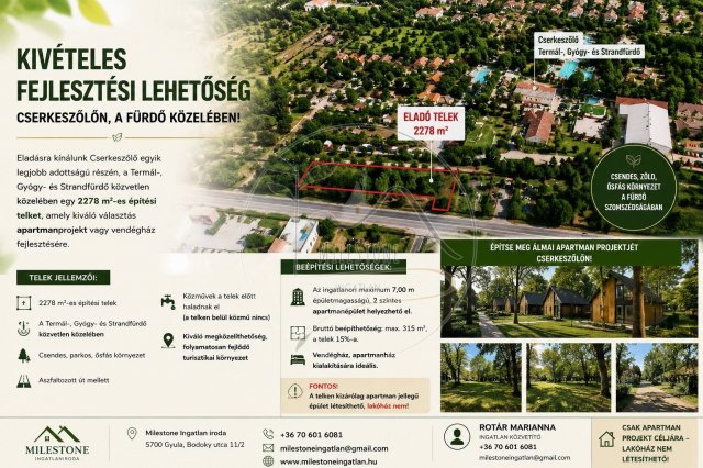 Eladó telek, Cserkeszőlőn 35.99 M Ft / költözzbe.hu