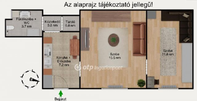 Eladó téglalakás, Budapesten, VIII. kerületben 53 M Ft, 2 szobás